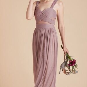 Elyse mauve birdy grey dress